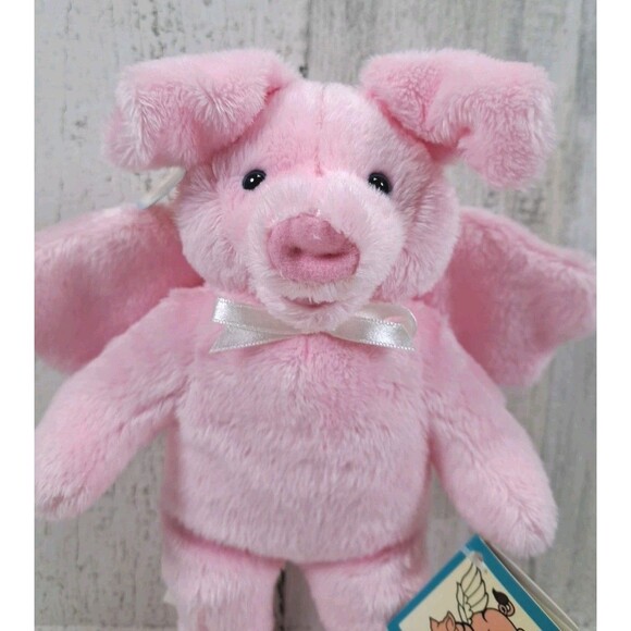 Holy Bears Plush Penny the Pig Angel  Stuffed Animal Toy Pink Wings Tags 2006 - Picture 2 of 12